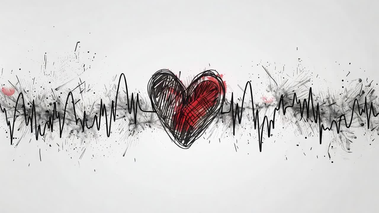 Heartbeat ECG Drawing