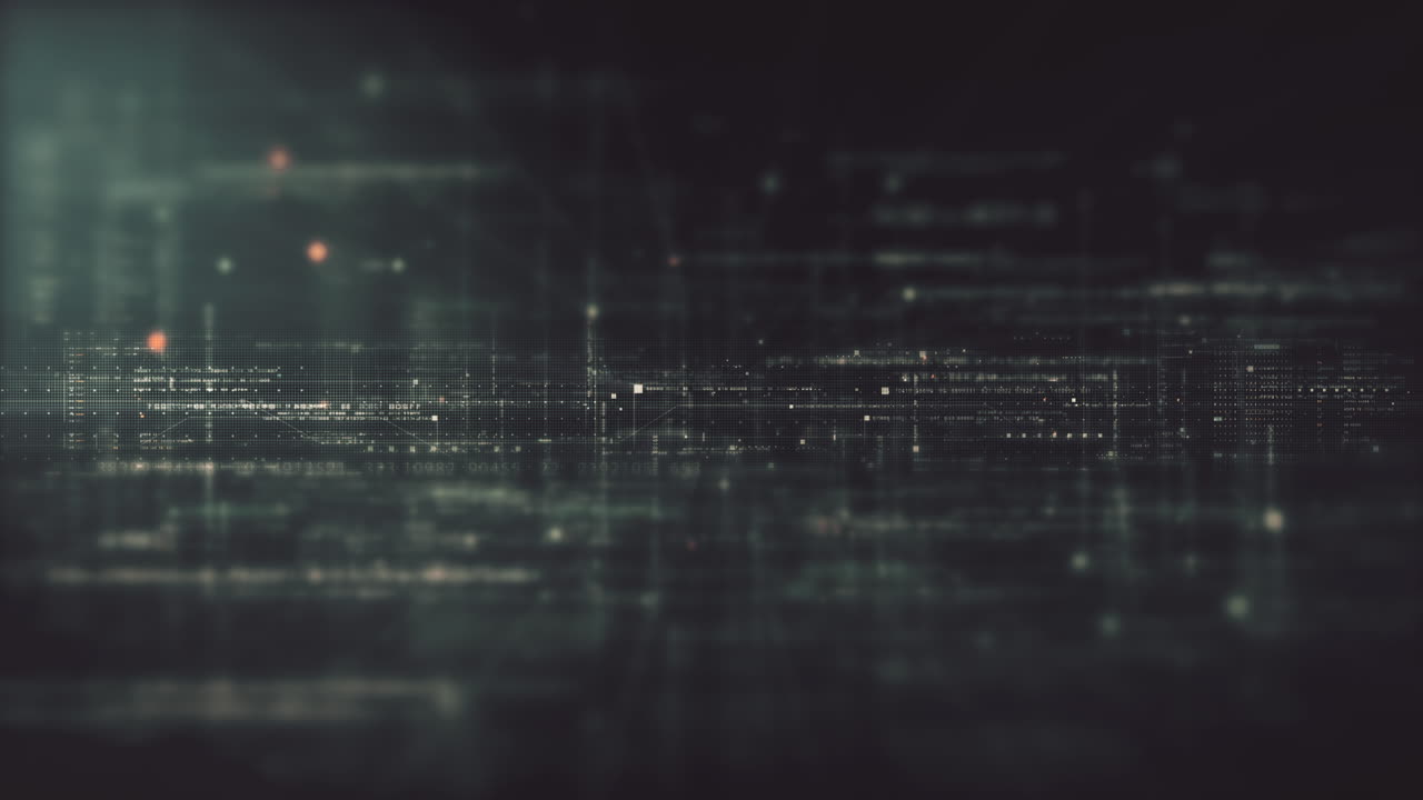 Futuristic screen display matrix, hi-tech digital data telemetry with encrypted numbers, display dynamic background for computer desktop screen display format