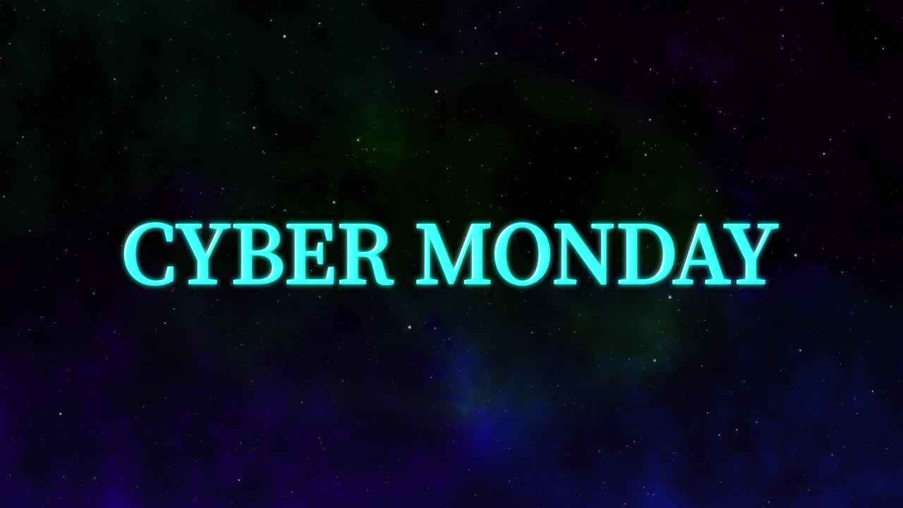 ciber lunes venta evento texto animación gráficos en movimiento