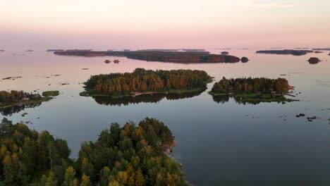 aerial drone view in baltic sea archipelago in finland