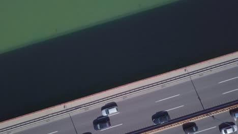cinematic 4k aerial fly over gazela bridge and sava river, belgrade