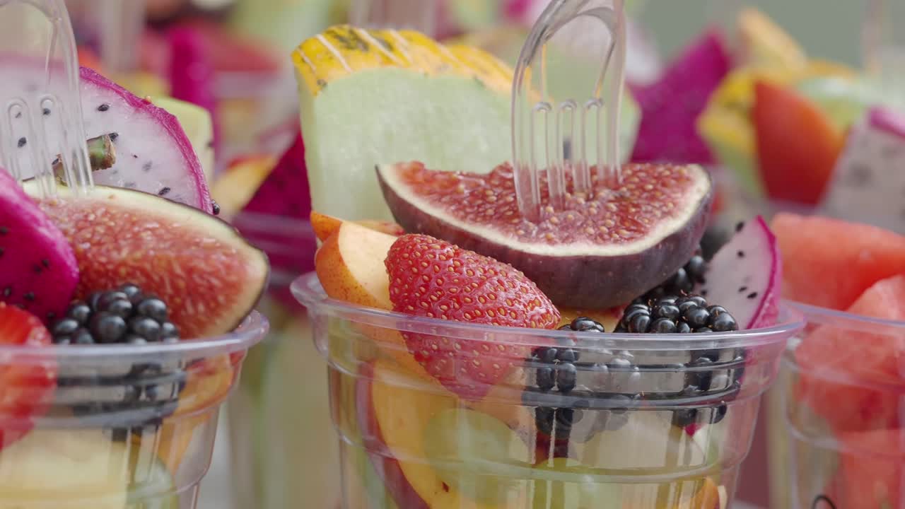 Vibrant and Colorful Fresh Fruit Salad Cups