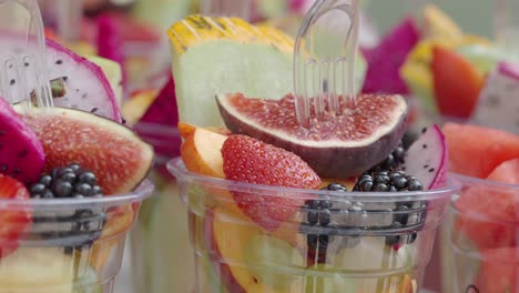 vibrant and colorful fresh fruit salad cups