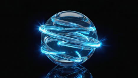 Glowing Blue Glass Sphere
