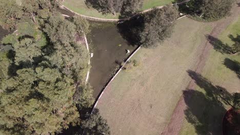 Riverlinks-Park-Floodway-Aerial-View-After-Heavy-Rains,-Clarkson-Perth