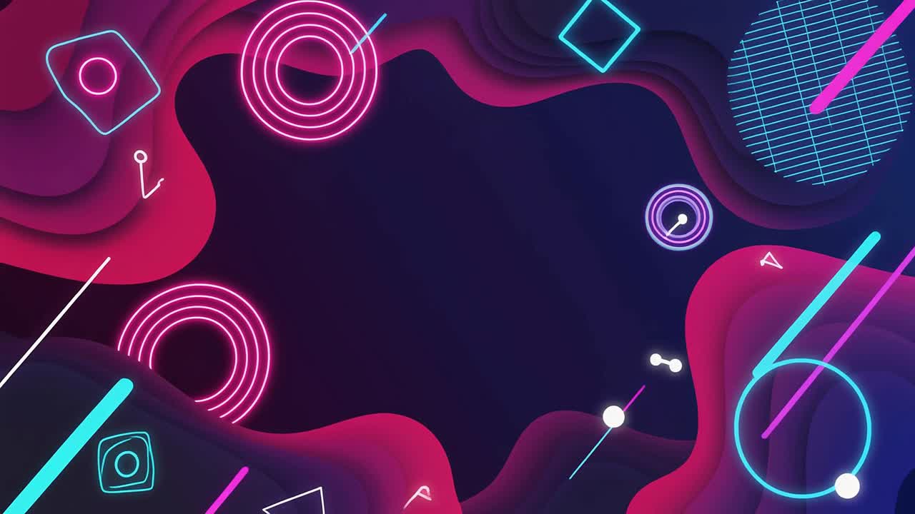 Vibrant Abstract Motion Graphics with Neon Geometric Elements