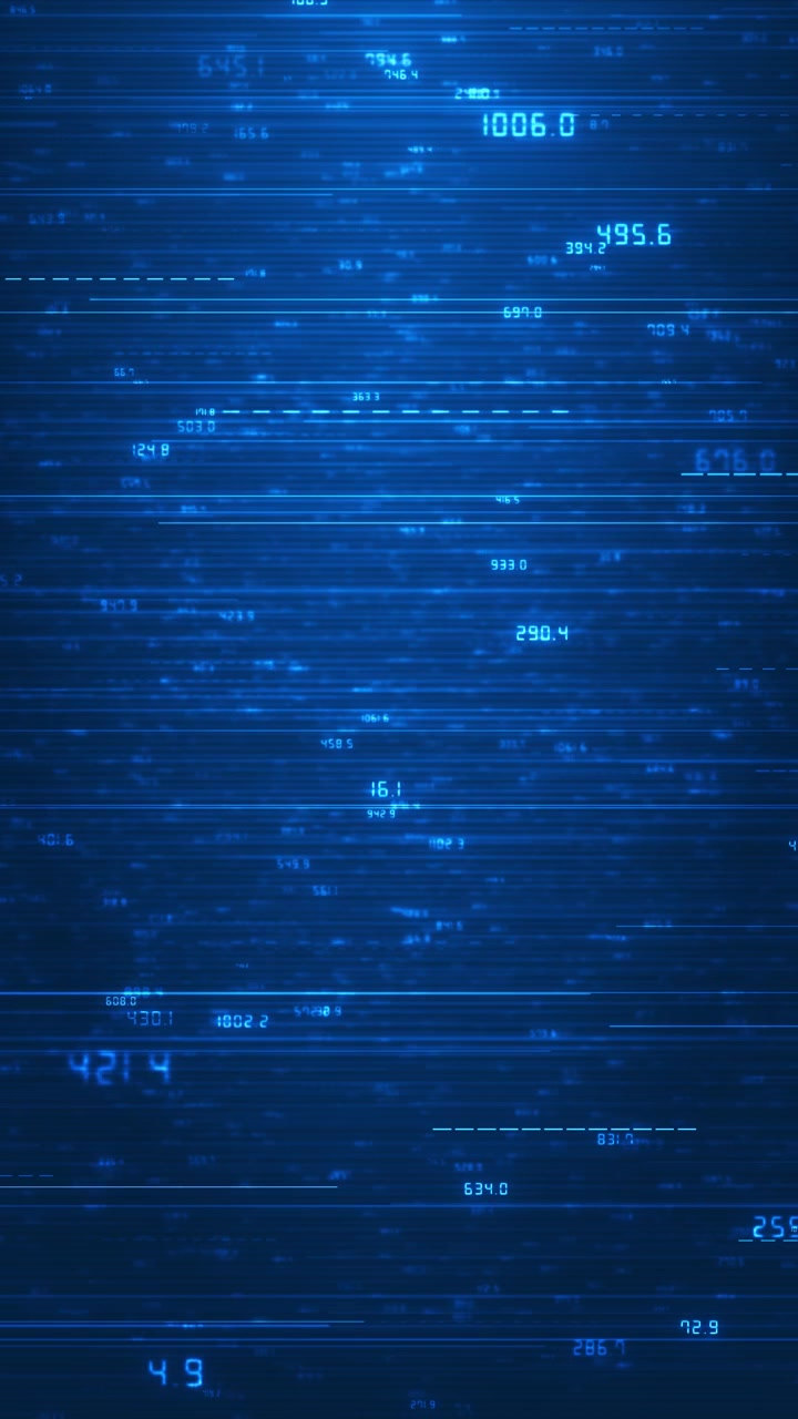 Blue data numbers speed background with horizontal streaks glowing statistics blurred digital motion