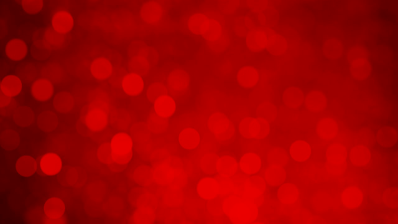 Dreamy Moving Light Bokeh Abstract Background. 4k Resolution, Glowing Red Color Light Particles