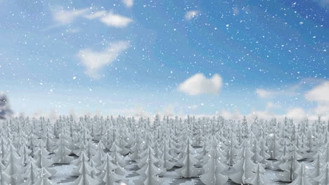 animation of snow falling over winter landscape
