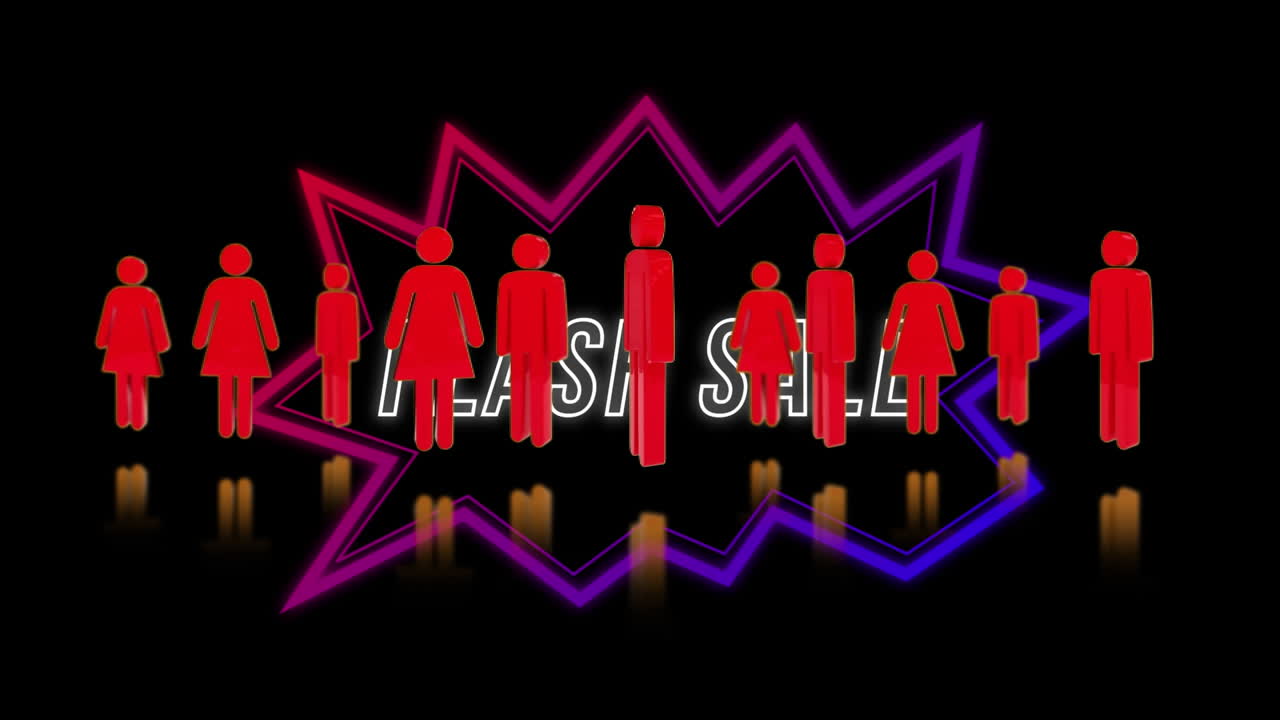 사람 아이콘의 애니메이션과 검은 바탕에 플래시 판매