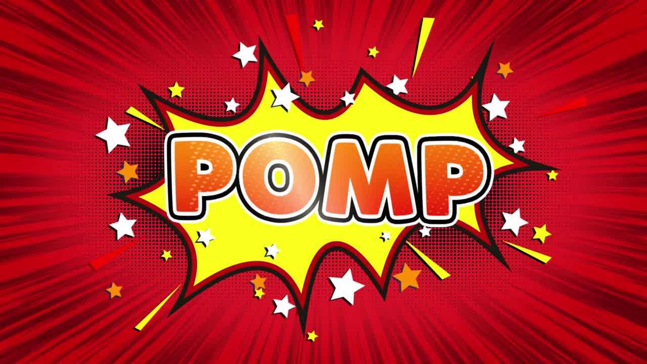 Comic Book Style Speech Bubble with the Word "Pomp"