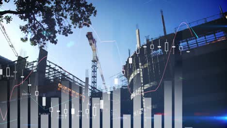 video generado digitalmente de varios gráficos financieros 4k