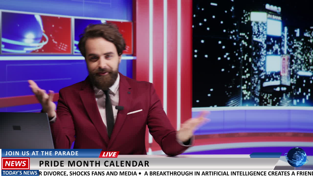 생방송에서 늦은 밤 쇼 진행자