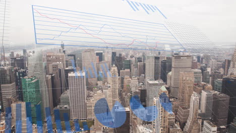 Animación-Del-Procesamiento-De-Datos-Financieros-Sobre-El-Paisaje-Urbano