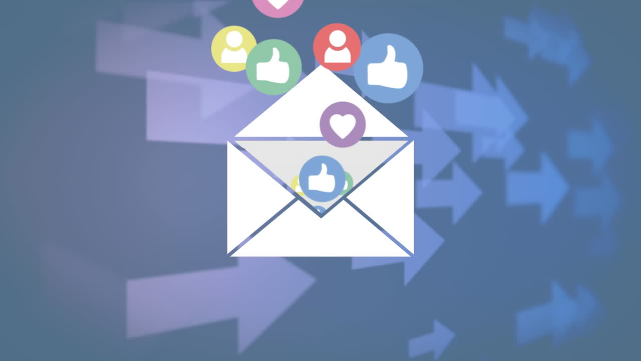 Icone dei social media e frecce