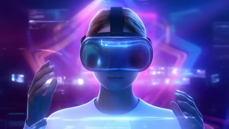 immersive virtual reality experience in a futuristic digital world