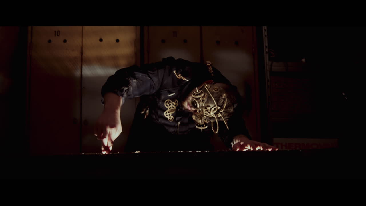 Steampunk Musician in a Dark Room