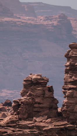 red rock formations in a desert canyon