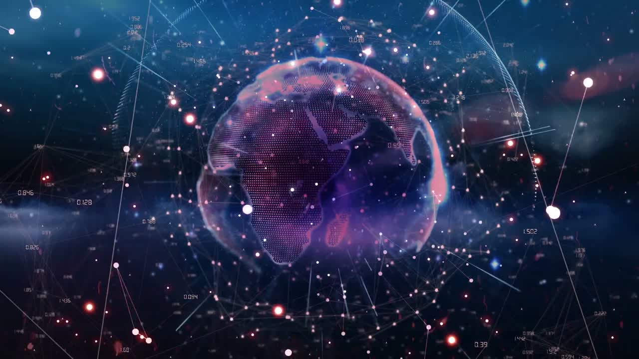 Digital generated video of globe