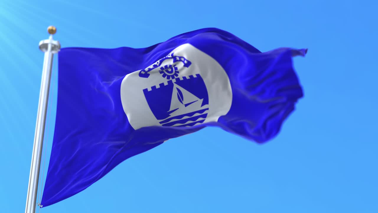 bandera de la ciudad de bat yam en israel - bucle