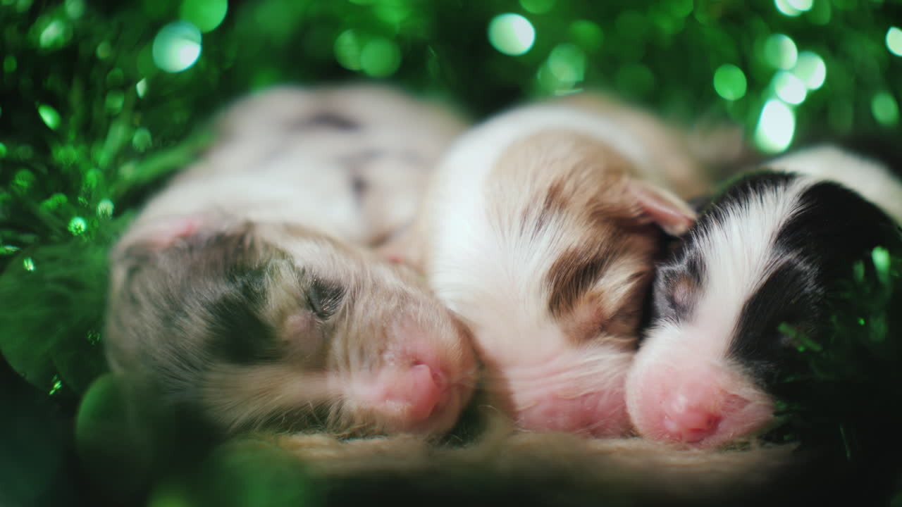 cachorros en decoración verde para el día de san patricio