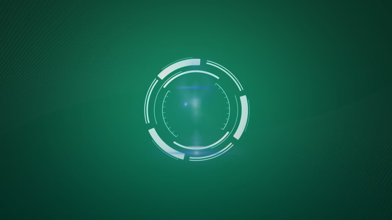 animación de escaneo de alcance sobre formas en fondo verde