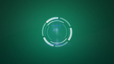 animación de escaneo de alcance sobre formas en fondo verde