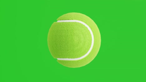 3d render of tennis ball rotating in motion on green screen,animation looped