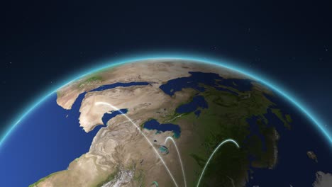 animation depicting global connections over earth