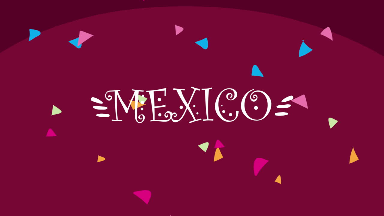 letras mexicanas com animação de confete