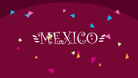 mexico lettering with confetti animation