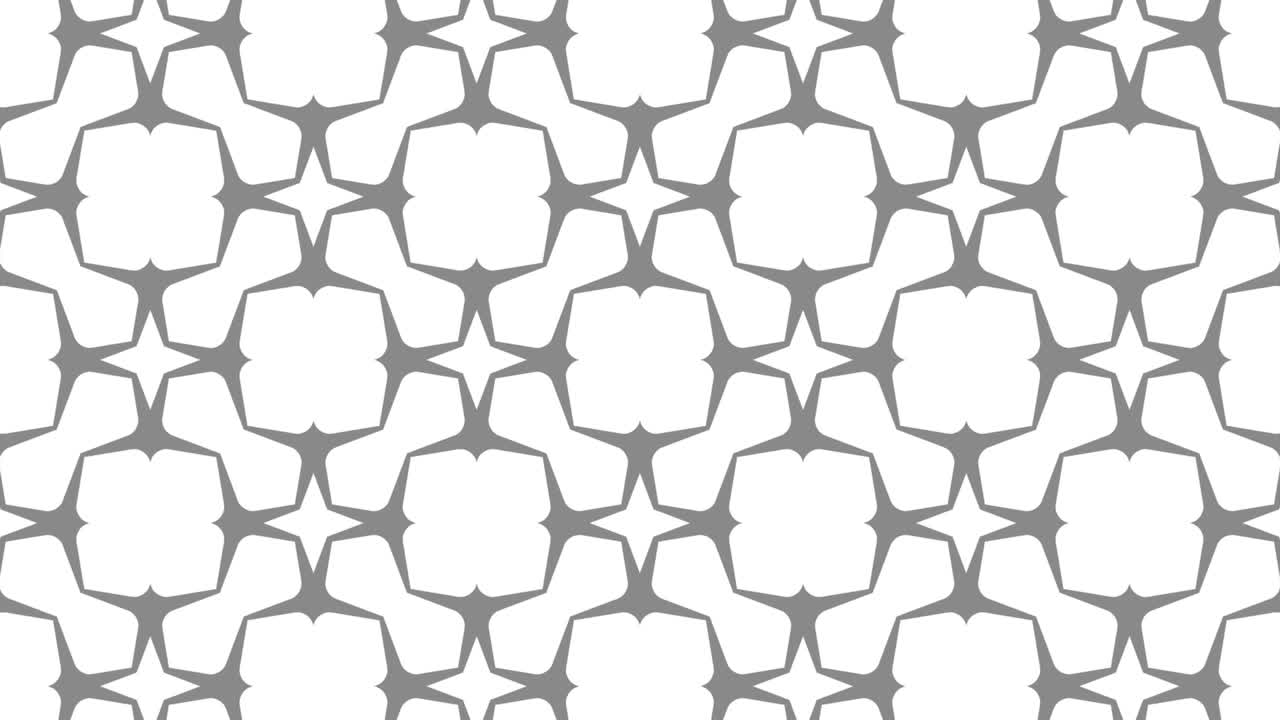 patrón gráfico en blanco y negro con efecto estroboscópico e hipnótico, mientras aumenta en tamaño y luego lo reduce.