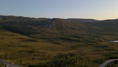 expansive drone views of dramatic hardanger plateau, norway