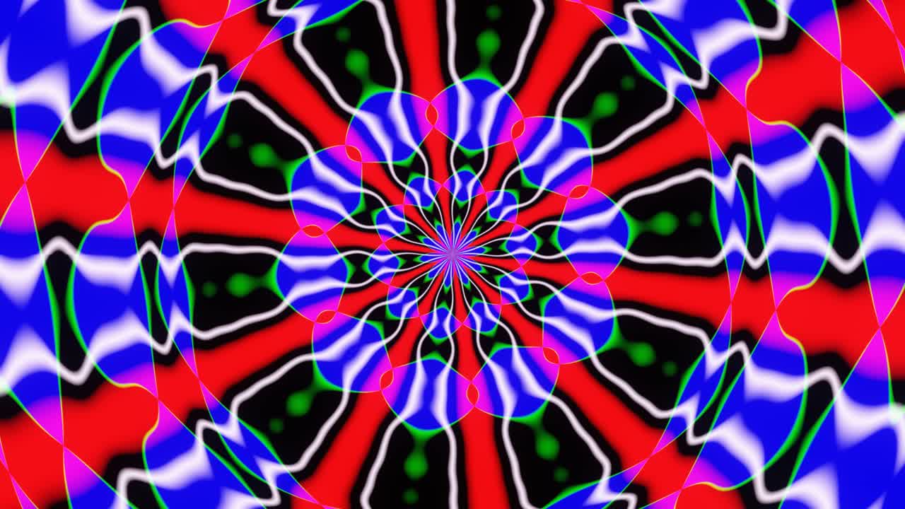 Loop VJ con raggi multicolori pulsanti da discoteca