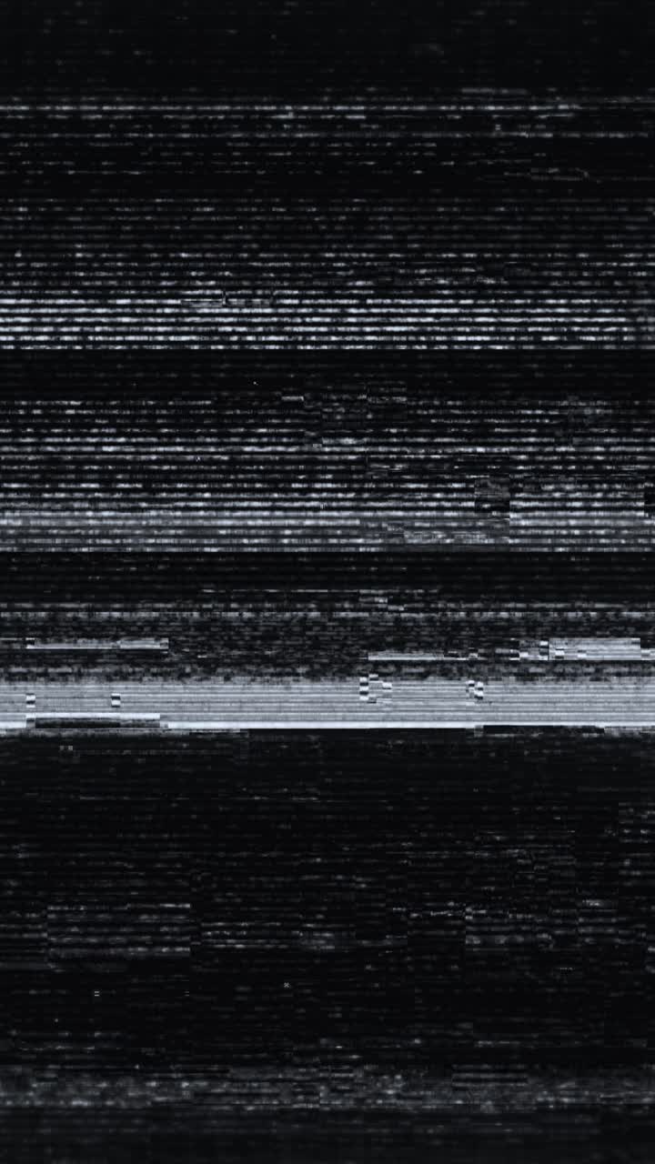 Digital Glitch and Static Noise on Black Screen