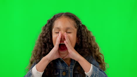 green screen, wow and girl shouting