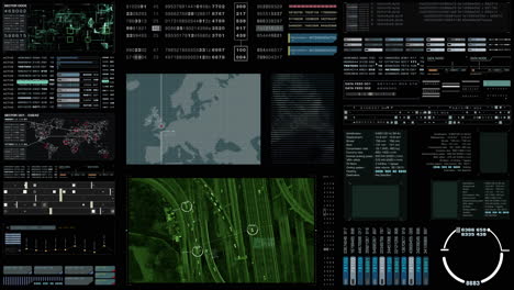 futuristic motion graphic elements user interface head up display screen with digital data telemetry information display for digital background computer desktop display screen