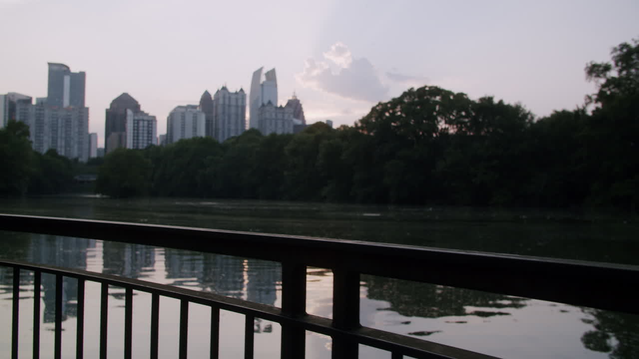 Atlanta Skyline Reflecting on a Lake at Dusk