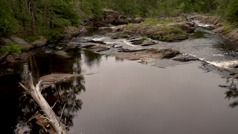 Picturesque-river-flowing-through-a-scenic-forest-wilderness