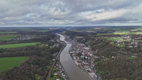 above dinant, the meuse gracefully winds, framing a city rich in heritage