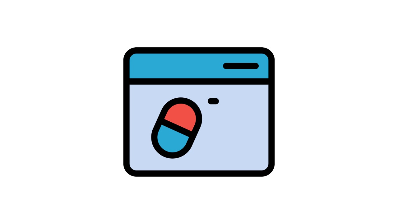 Animated Browser Window Displaying Pill and Information