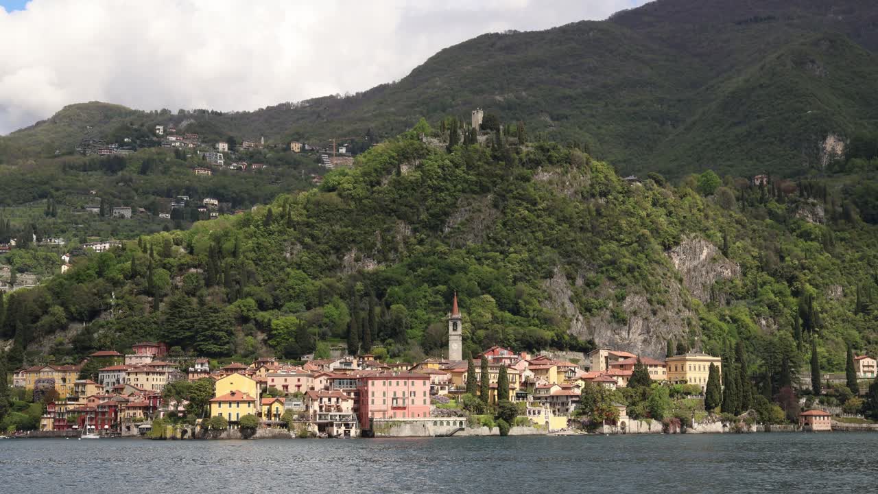 City of Varenna on lake Como, Italian landscape nature background