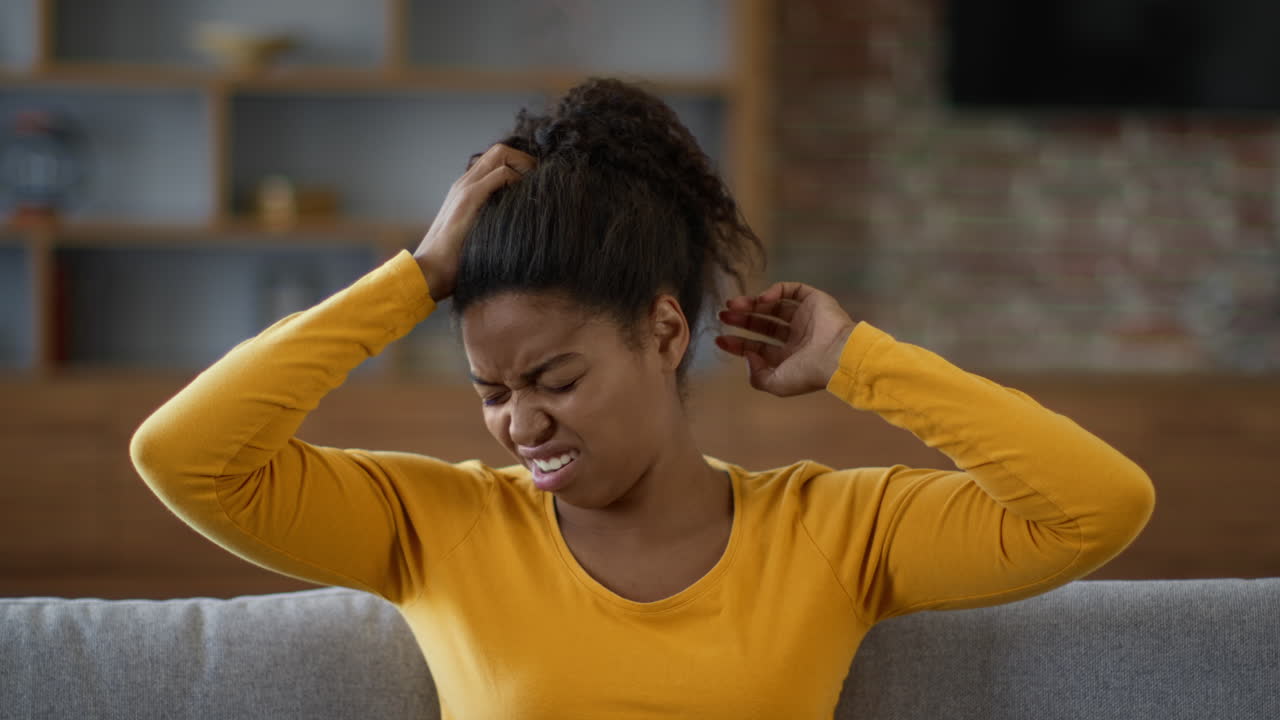 Woman experiencing stress or frustration