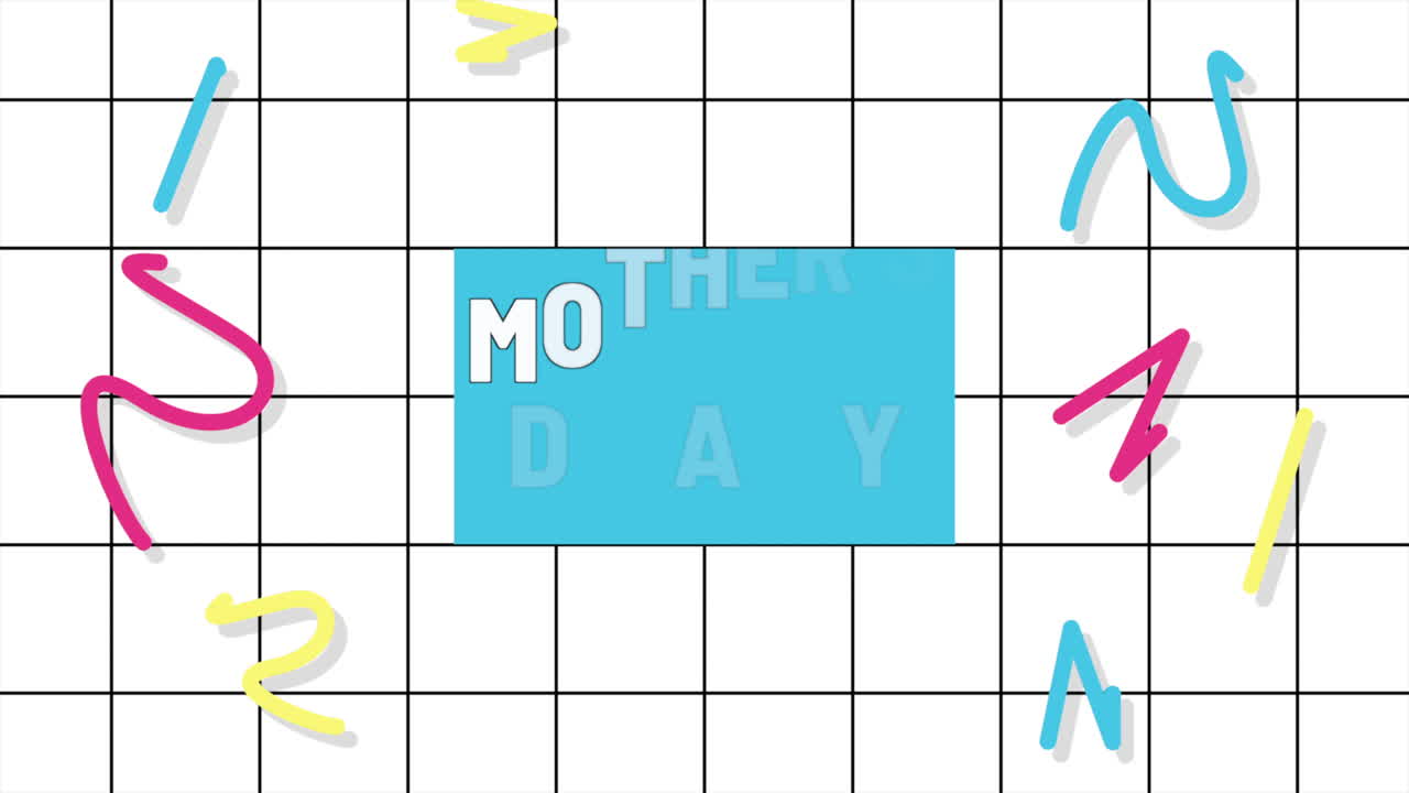 화려한 격자 축하 어머니의 축하 카드와 함께 어머니를 축하