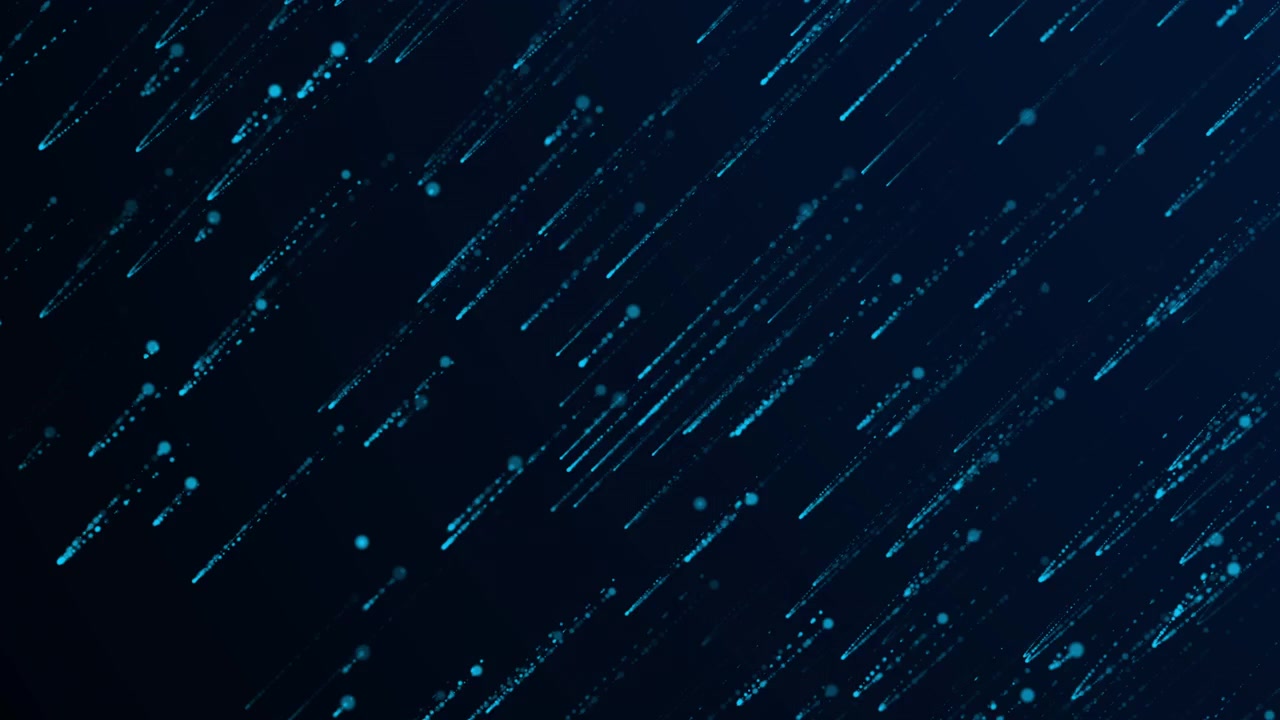 Abstract Motion Background of Glowing Blue Particles Falling