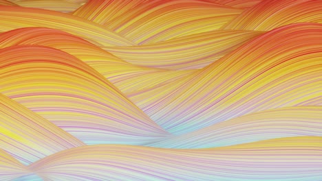 beautiful abstract background of waves on surface, color gradients, extruded lines as striped fabric surface with folds or waves on liquid. 4k loop. 5