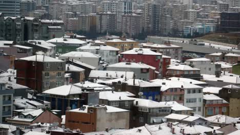 snowy cityscape