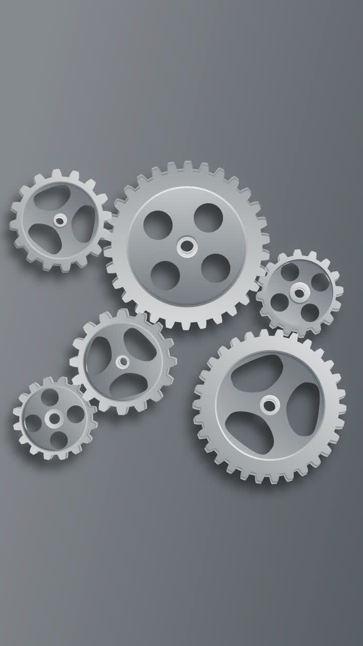 gráfico de movimiento de engranajes grises