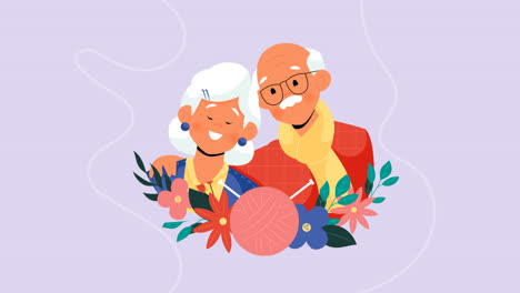 motion graphic of hand drawn national grandparents' day background