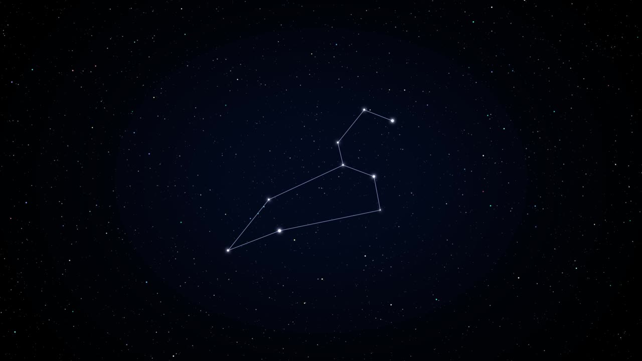 Leo. Zodiac constellation animation. 4k resolution. Seamless loop.